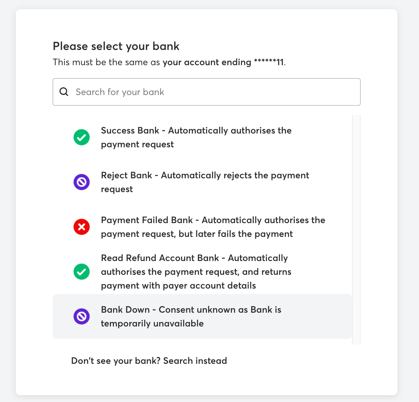 Bank Authorisation Failure
